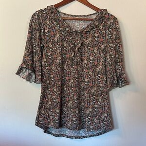Floral Ruffle Women's Top